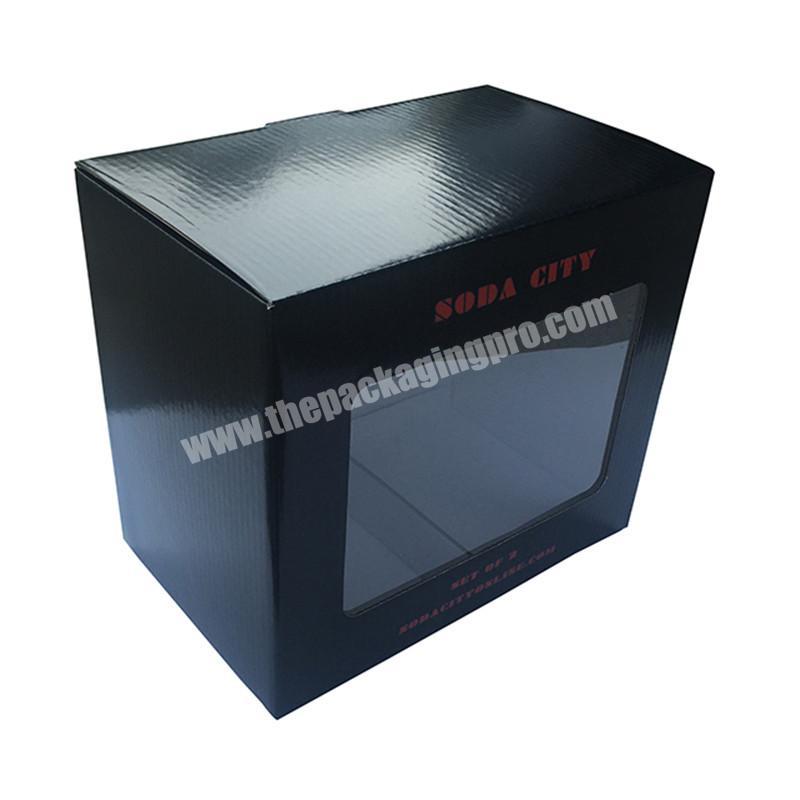 Durable clear window gift box cheap with pvc cardboard logo printing