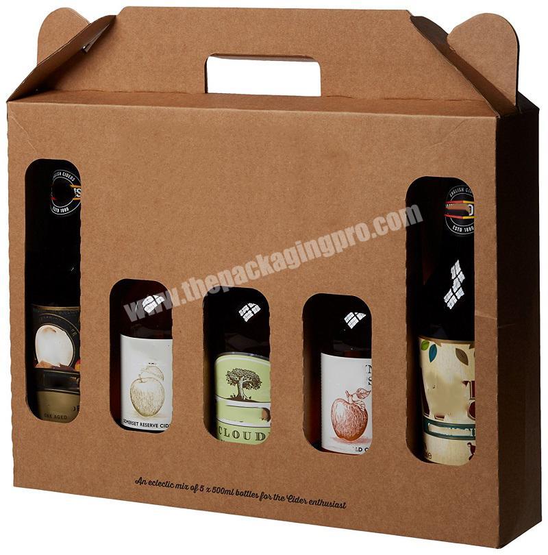 E Flute Corrugated Cardboard Customised Full Color Printing  Diecut One Piece Beer Bottle Glass Packaging Shipping Boxes