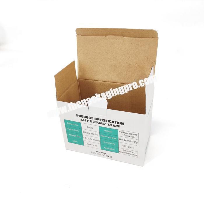 Easy tab lock customized corrugated paper snack packaging shipping box
