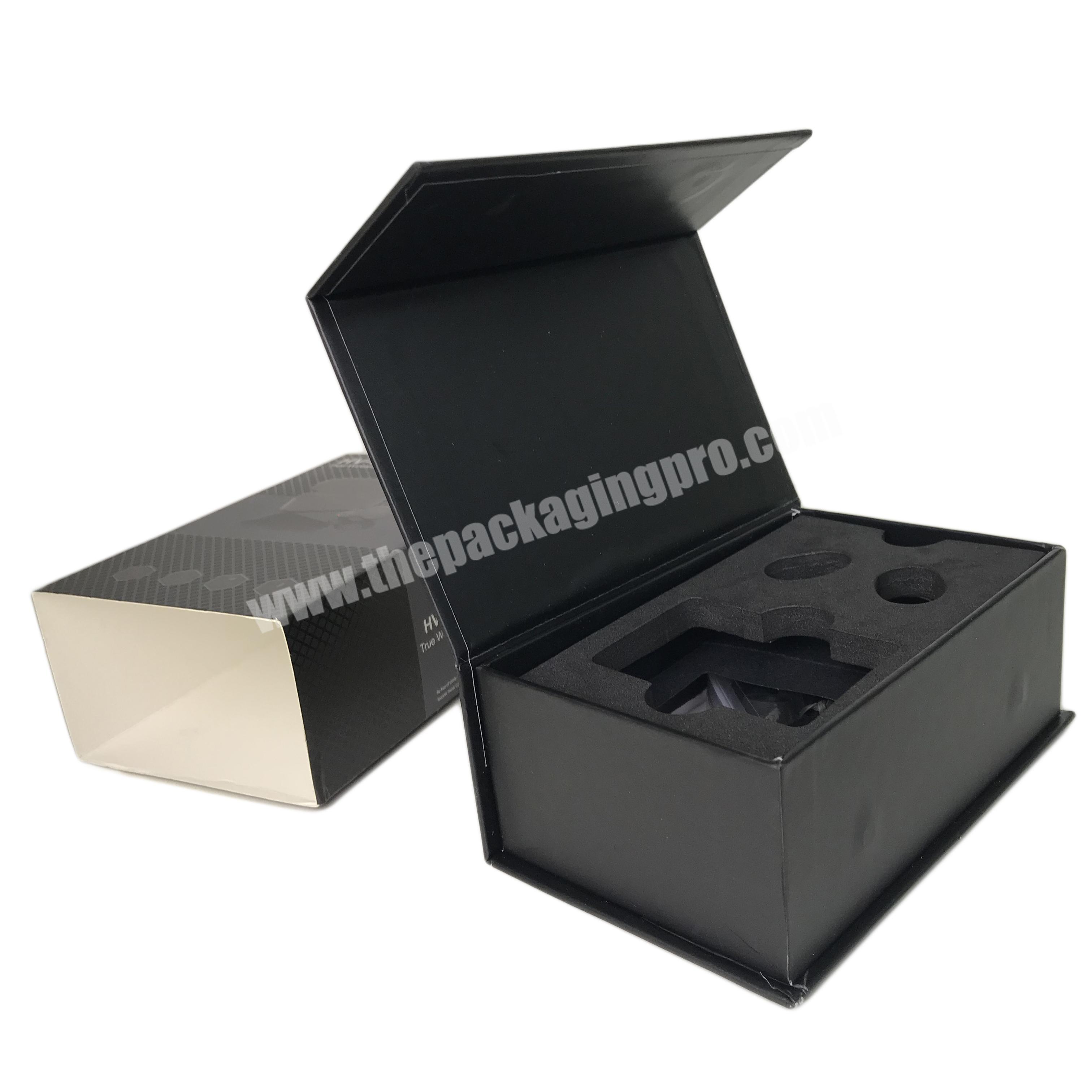 Eco-friendly bluetooth custom logo printing clear drawer boxes packaging with foam