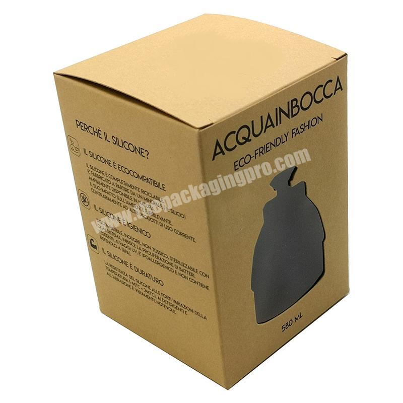 Eco-friendly brown kraft paper soap box packaging with logo