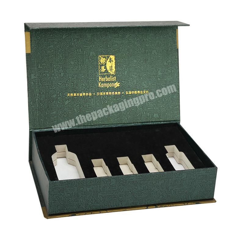 Eco Friendly Cardboard Magnetic Custom Green Cosmetic Skincare Packaging Box