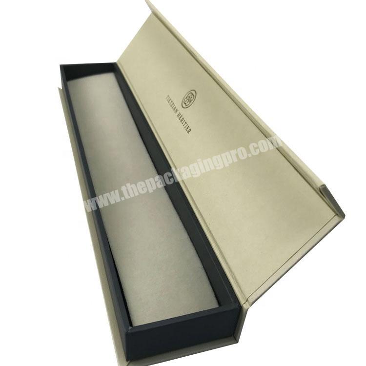Eco-friendly cardboard printed magnetic flip top slender necklace box jewellery packaging
