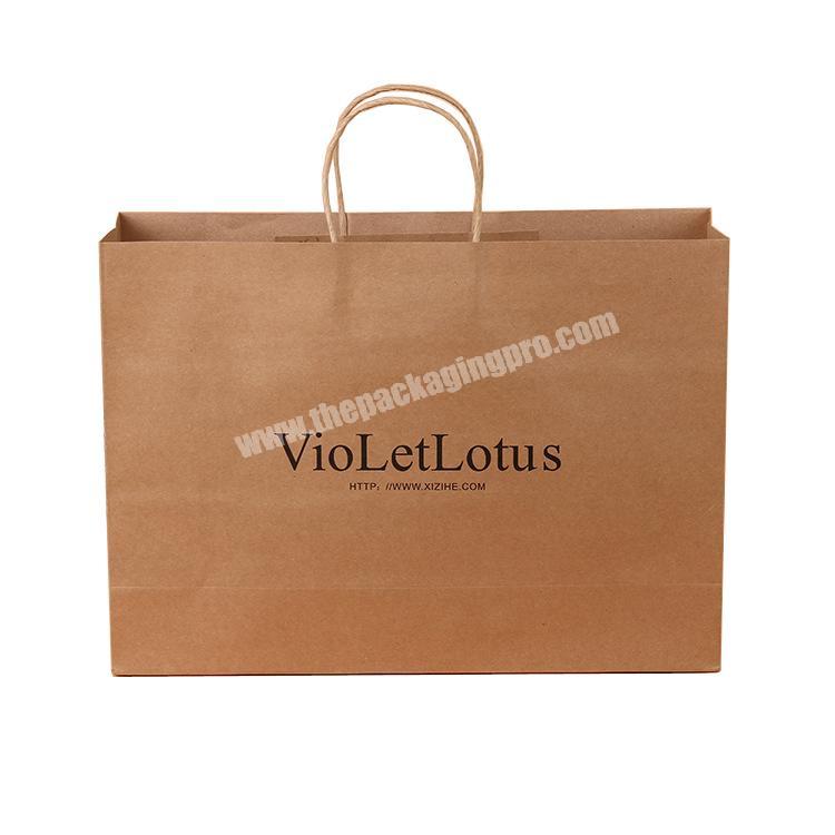 Eco Friendly Cheap Durable Custom Printed Grocery Brown Kraft Paper Gift Packaging Bags with Your Own Logo