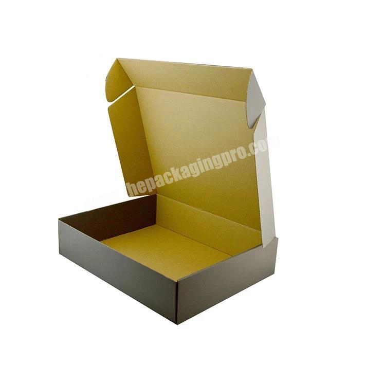 Eco Friendly Cheap Flat Black Corrugated Mailing Shipping Shirt Packing Paper Box