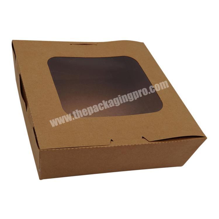 Eco-Friendly Custom Baker'S Choice Brown Kraft Clear Pvc Window Cake Bakery Paper Packaging Boxes