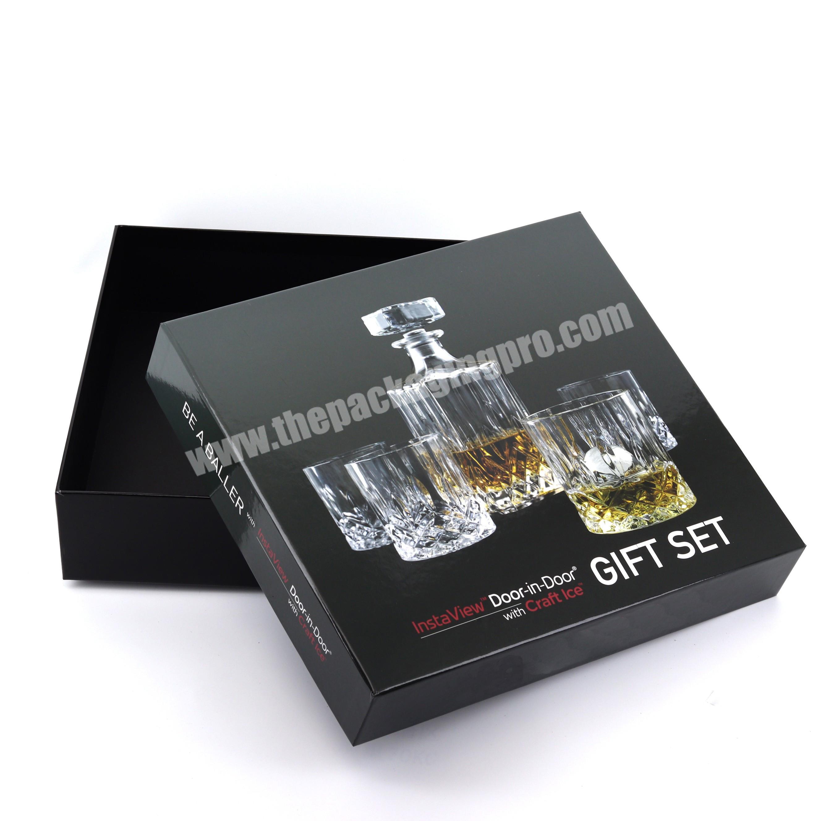 Eco-Friendly Custom Black Cup Paper Packaging Wine Glass Box Packing Custom Boxes