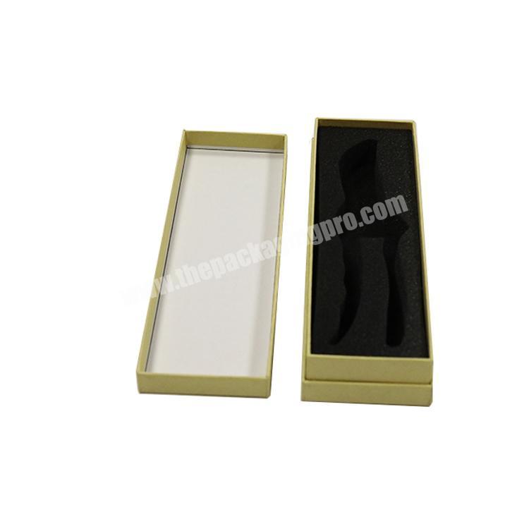 eco friendly custom brown kraft paper packaging rigid boxes with sponge insert for scissor
