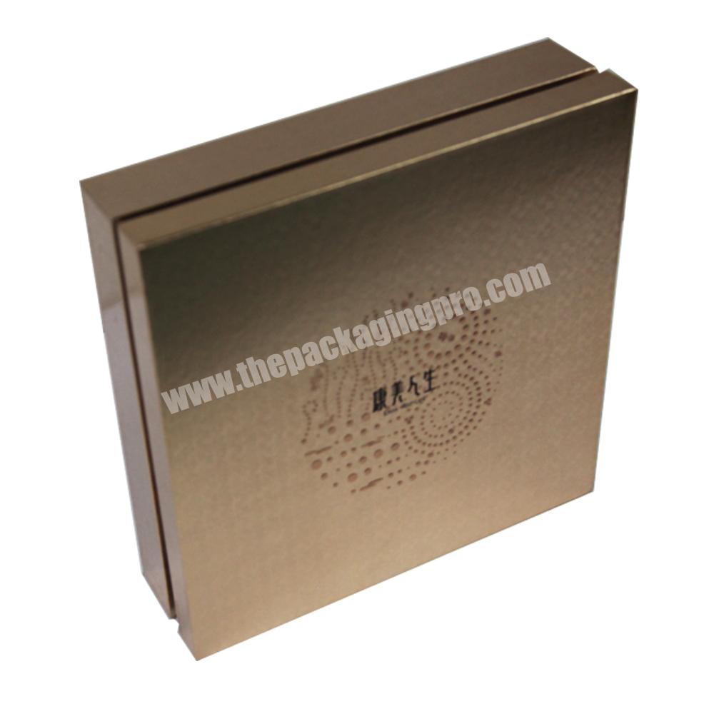 Eco friendly custom luxury gold foil stamp lid and base make up gift box