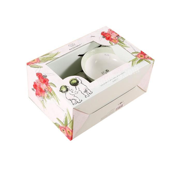 Eco friendly custom Water cup paper packing boxes with windows