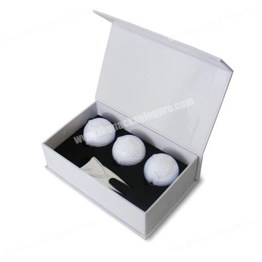 Eco-friendly Custom White Paper Luxury Rigid Box For Golf Ball Packaging