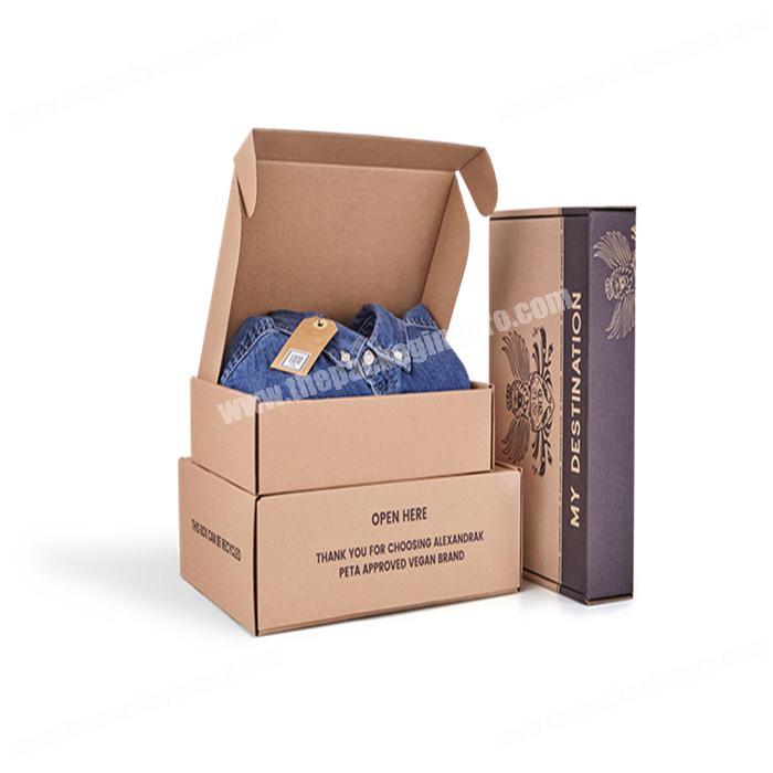 Eco-friendly Customized Shirt Packaging Box Corrugated Shipping Box Clothes Paper Easy Moving Box with Logo Printed
