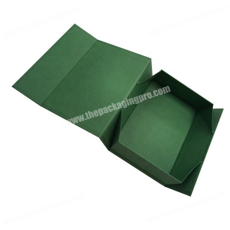 eco friendly green fancy paper box custom logo gift packaging magnetic inner folding clothing box
