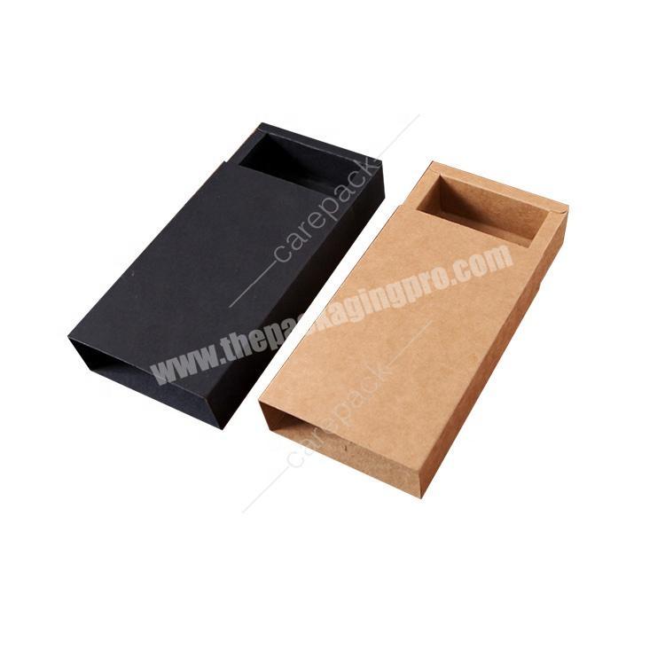 Eco Friendly Kraft Sleeve Packaging Drawer Black Box For Handmade Gift Soap Tea