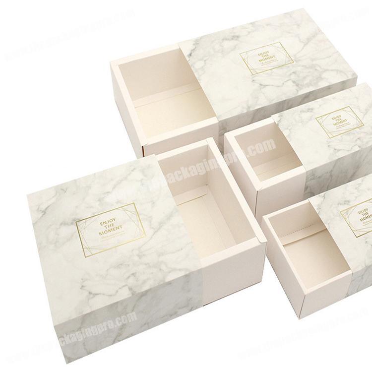 Eco-friendly luxury design white paper gift package box