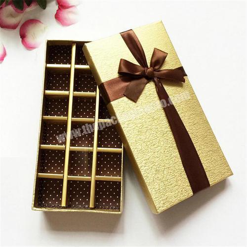 ECO-Friendly Luxury  Large Gold Fancy Card Paper Custom Chocolate Box With Plastic Tray