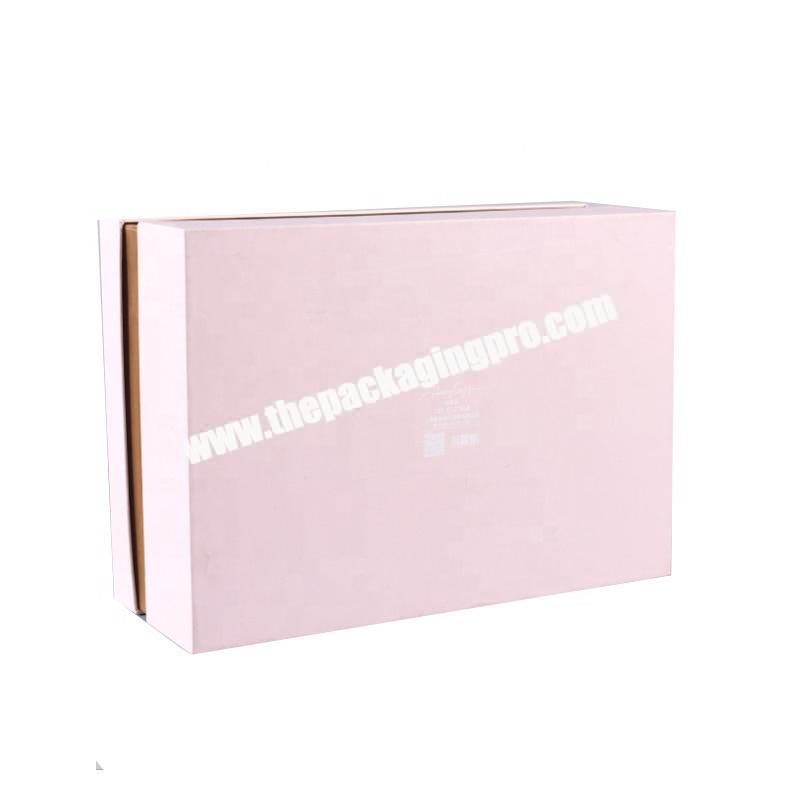 Eco-friendly matte custom logo book-shaped magnetic folding paper closure pink cardboard gift box with ribbon