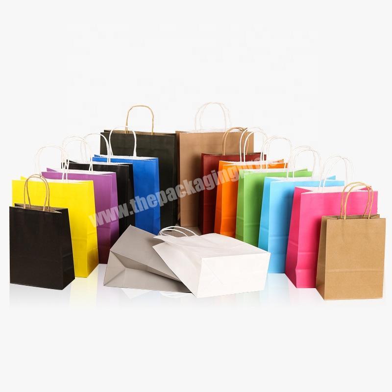 eco friendly recyclable kraft shopping paper bags with logos