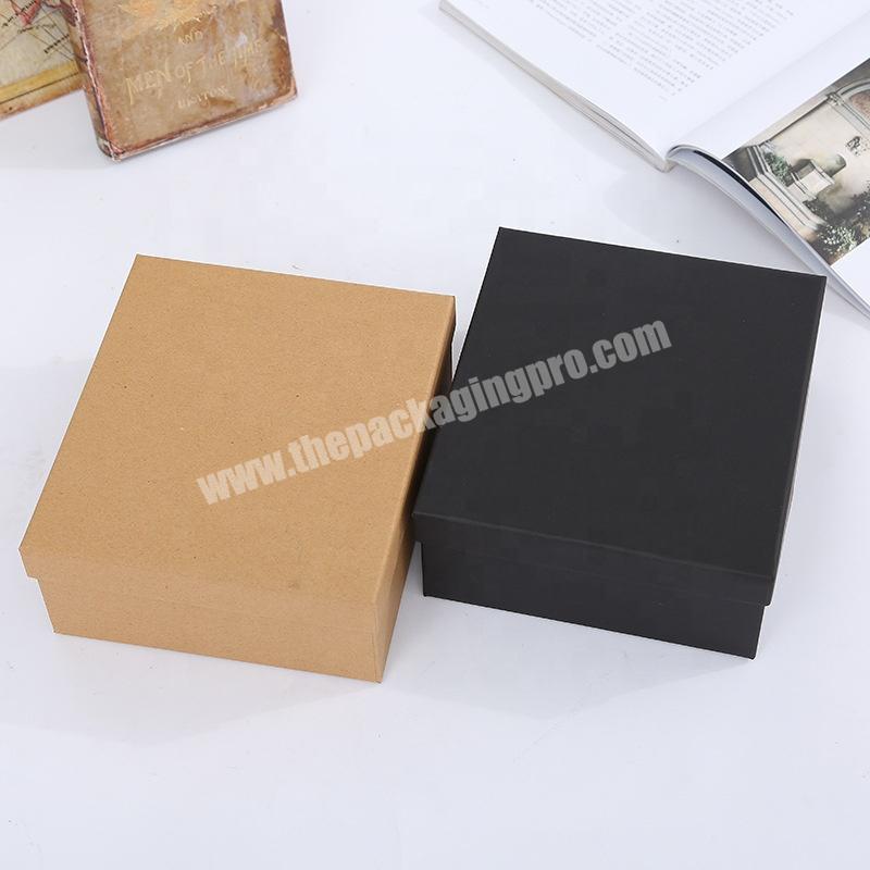 Eco Friendly Recycled Luxury Two Piece Black Brown Kraft Paper Gift Box With Custom Logo