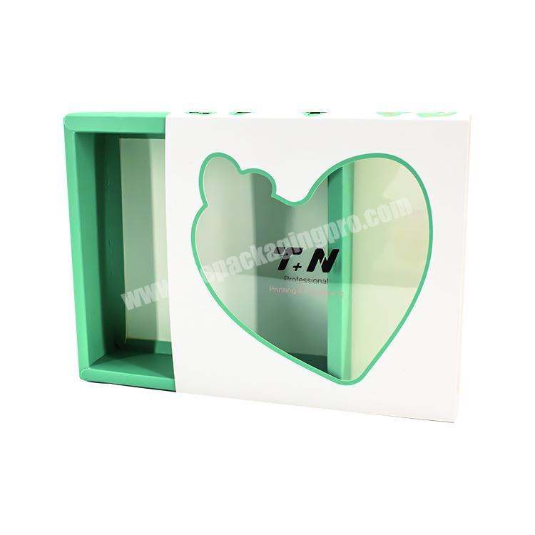 Eco-friendly window sliding gift box packaging kraft paper box for cloths