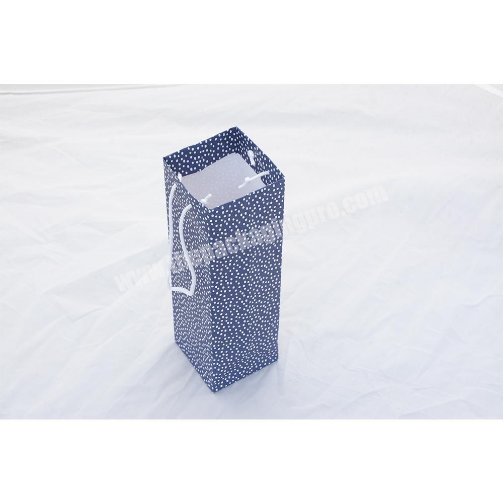 Eco-friendly Wrapping Blue Long Paper Bag With String Handle