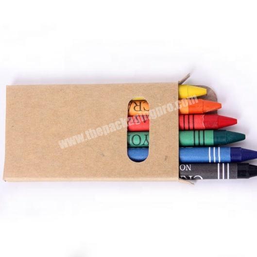 Eco Non Toxic Wax Crayons Set Birthday School Supplies Drawing Supply Kraft Paper Box