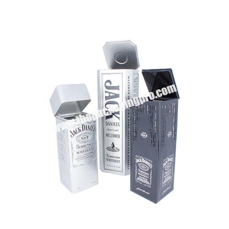 ECO slide top metal tin box packing container for tin can bottle box wine mesh lid tin box