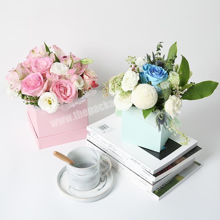 economical different colors square cardboard fresh flower box small