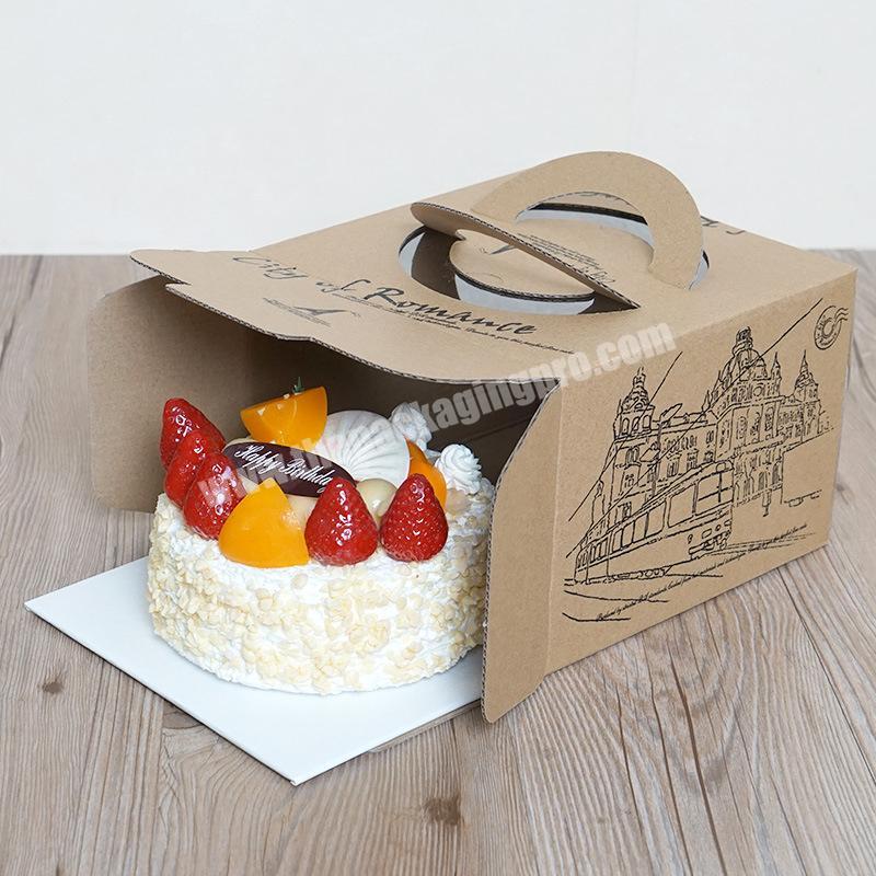Eiffel Tower Cake Box 12 Inch Corrugated Food Cupcake Box With Handle