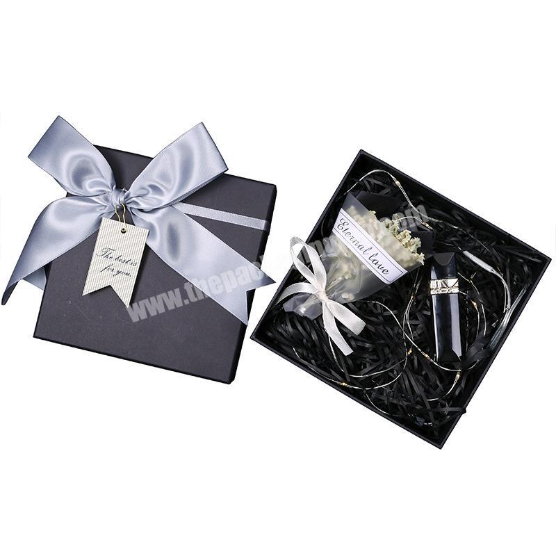 Elegant Bowknot Design Earrings Ring Pendant Cream White Cardboard Gift Box Jewelry Baby Gift Box