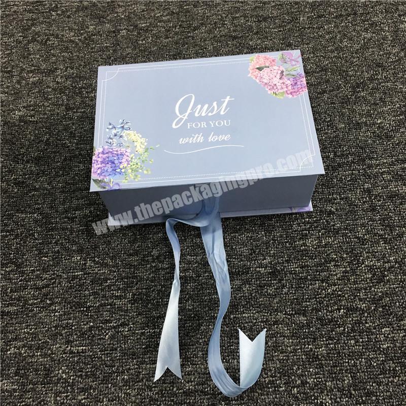 elegant clothing satin insert sweets packaging gift boxes with ribbon