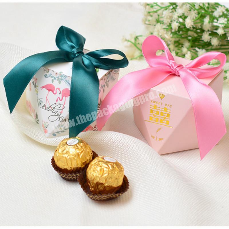 Elegant custom chocolate packaging paper boxes with ribbon,candy package box with elegant design