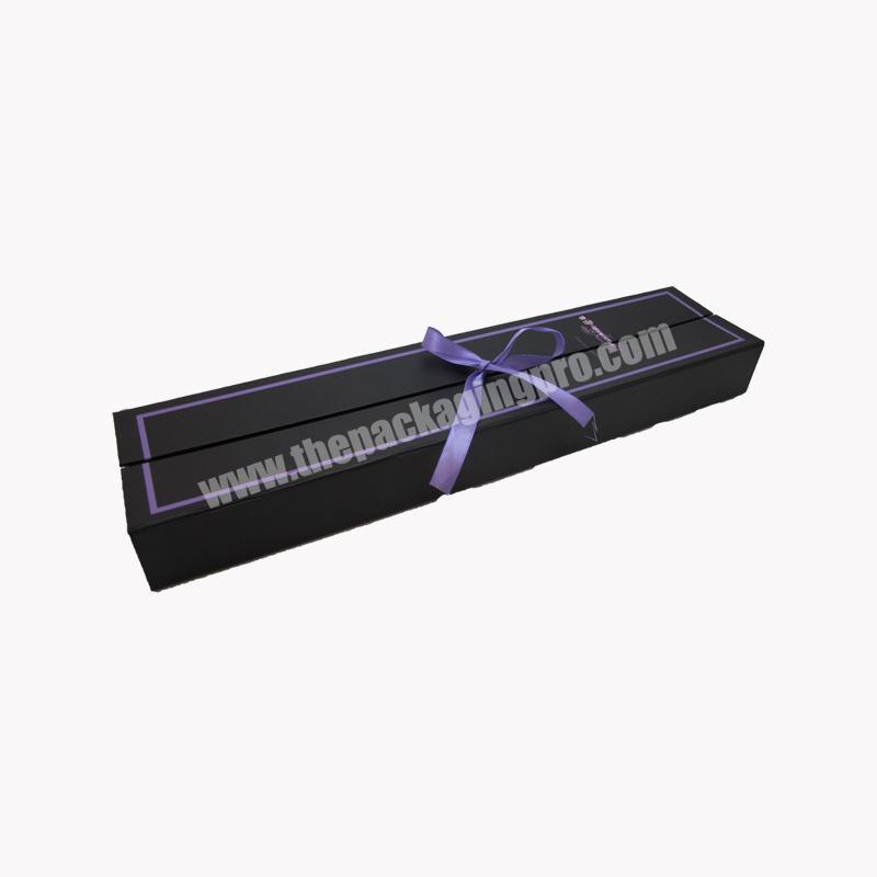 Elegant design hair extension wig packaging boxes with silk ribbon