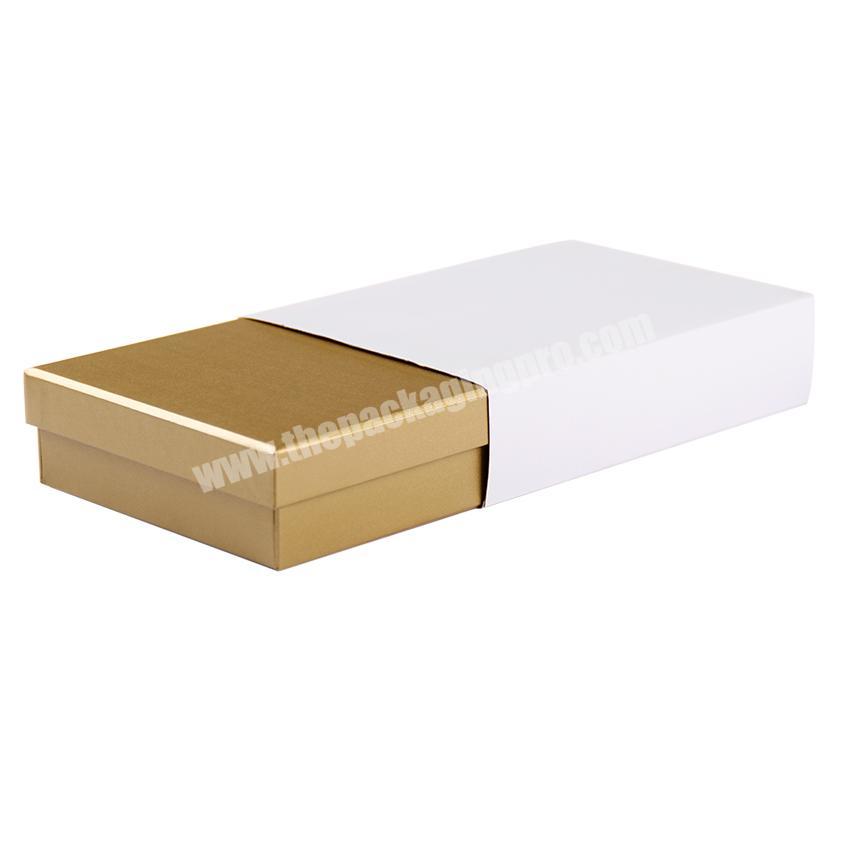 Elegant gold design printing cardboard rigid gift packaging box with lid