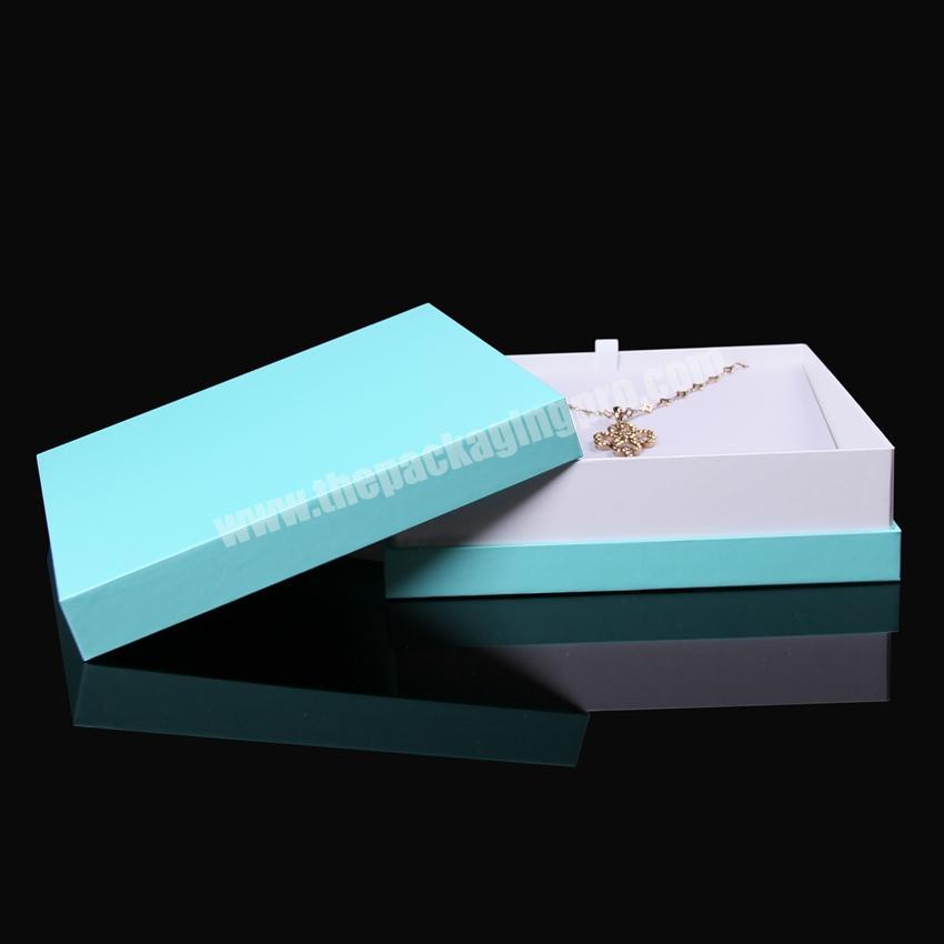 Elegant light blue necklace jewelry box with logo made in china