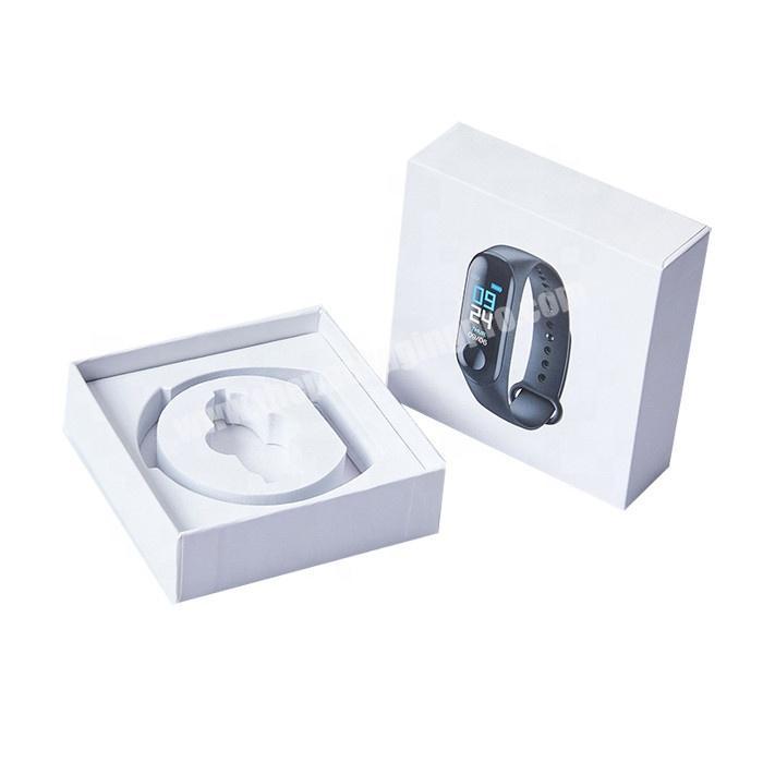 Elegant paper smart watch packaging gift box with velvet insert