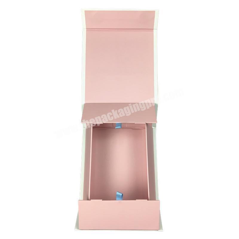 Elegant Pretty Pink Fancy Material Baby Kids Lady Women Customised Rigid Magnet Gift Packaging Collapsible Shoe Box