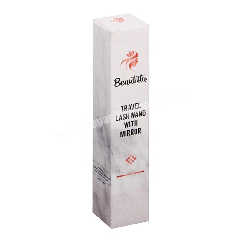 Elegant slim dubai perfume bottle cosmetic travel lash wand kit marbling paper box