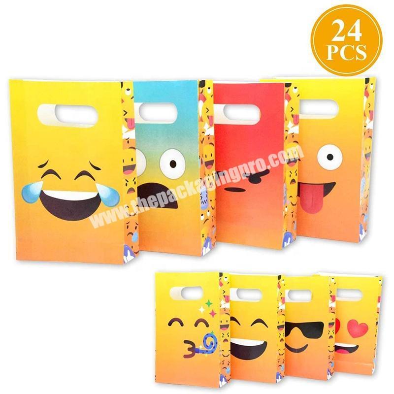 Emoticon Party Gift Bag - Friday night paper gift bag with handle emoticon children's birthday party supplies
