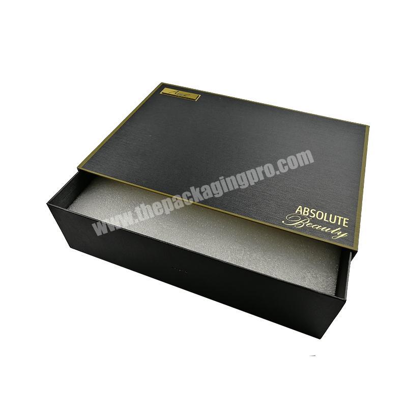 Empty Cardboard Plain Black Mens Belt Drawer box Slide Gift For Electronics Packaging Paper Shoe Box With Drawer