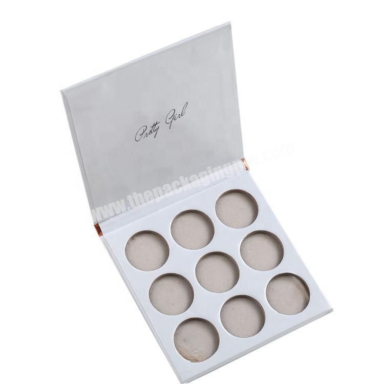 empty paper magnetic private label custom logo makeup eyeshadow palette packaging box