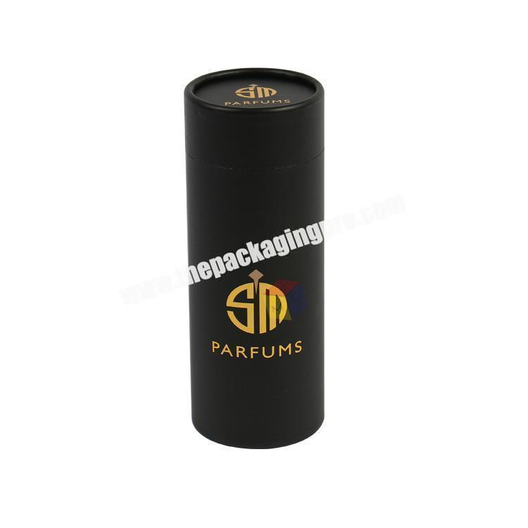 empty small gift packaging black cylinder perfume box