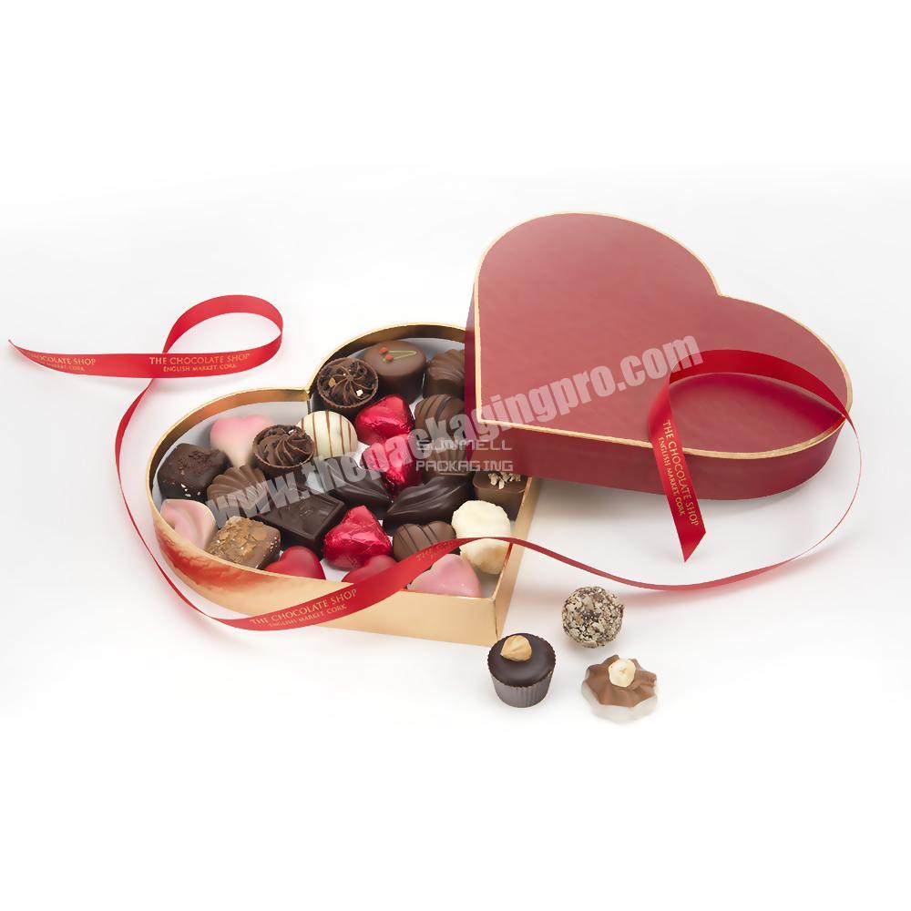 empty valentine's custom heart shaped chocolate gift box packaging with logo