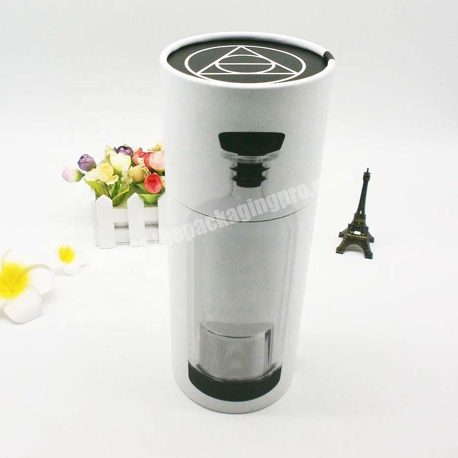Environment Friendly Round Tube Cardboard Cylinder Wine Bottle Gift Packing Box