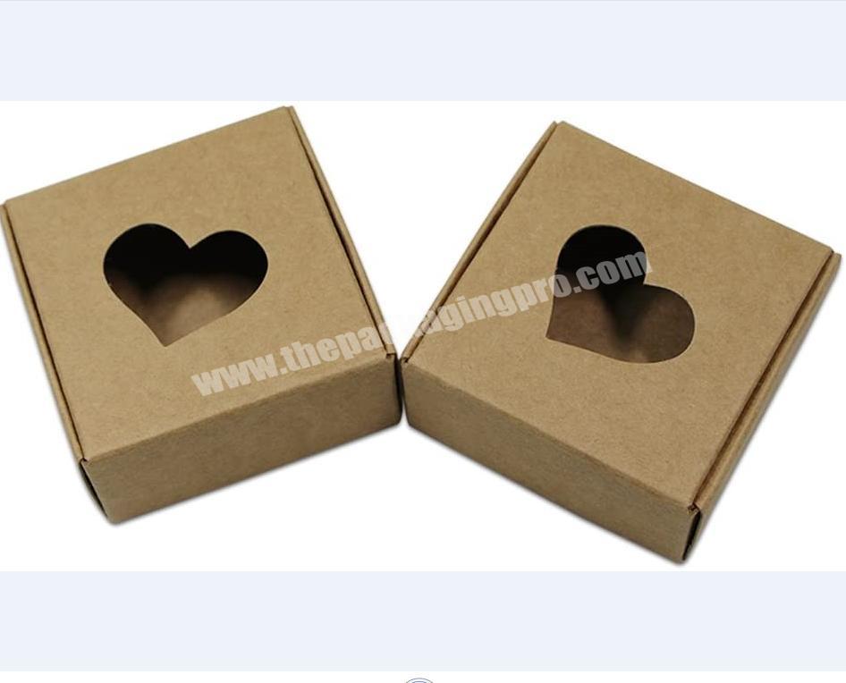 Environmental Friendly Recycled Cardboard Paper Kraft Heart Window Box Gift