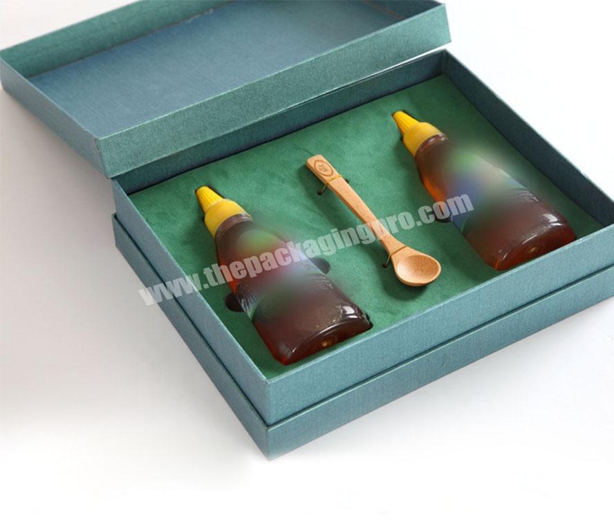 Environmental Protection Top Grade Green Color Eva Foam Cardboard Gift Box For Honey Jar Packaging