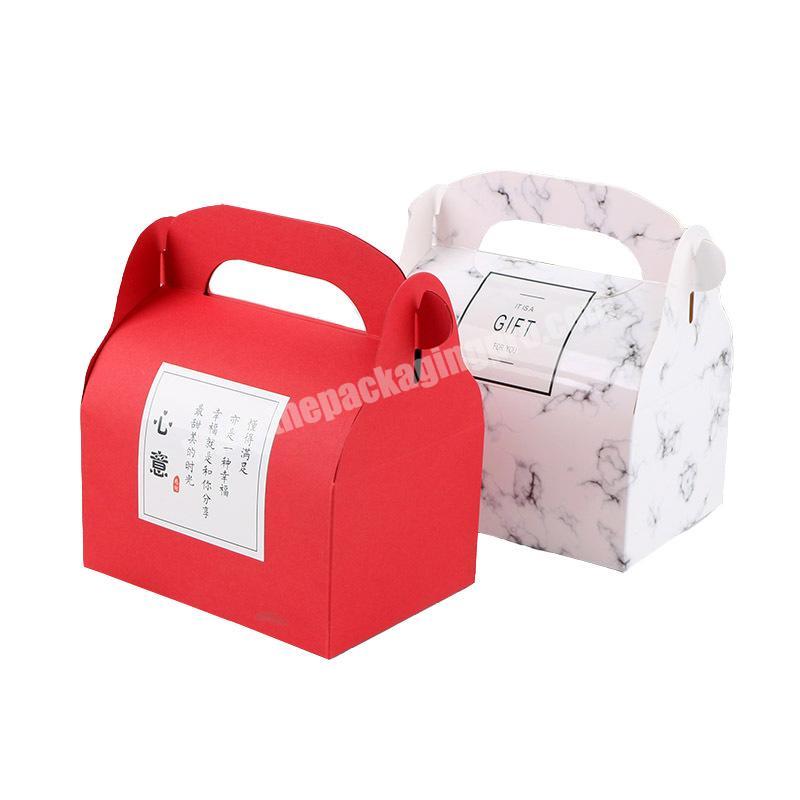 Environmentally friendly cake gift box with handle custom folding cake box dessert box