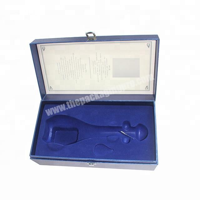 epoxy resin adhesive logo linen embossed customized high end cardboard magnum pu wine display carrier box
