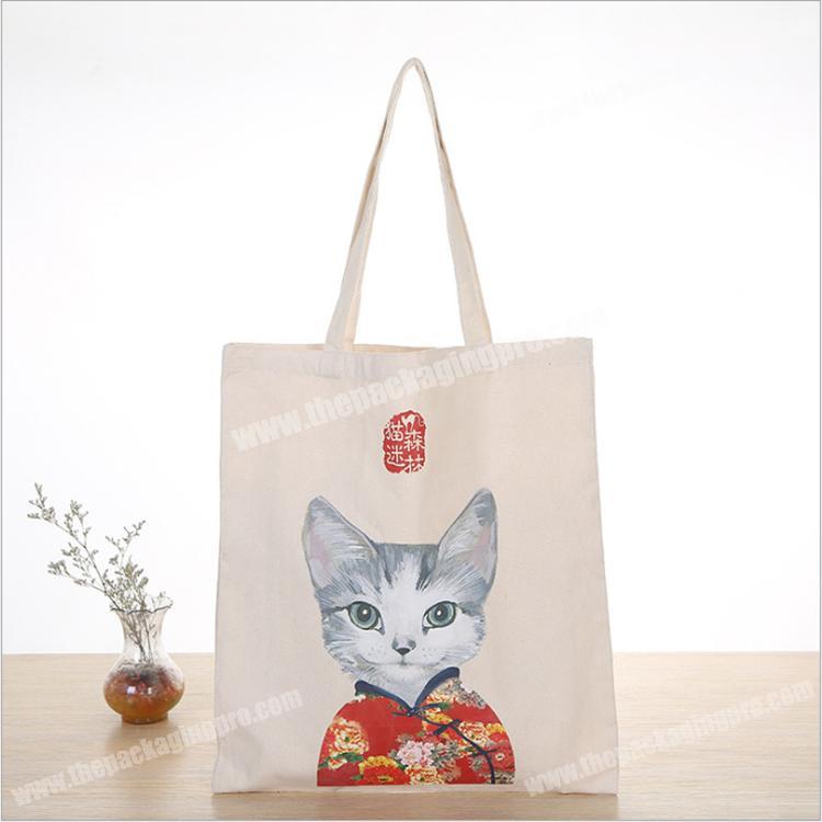 exceptional wise designer custom LOGO printed cotton fabric shopping tote bag