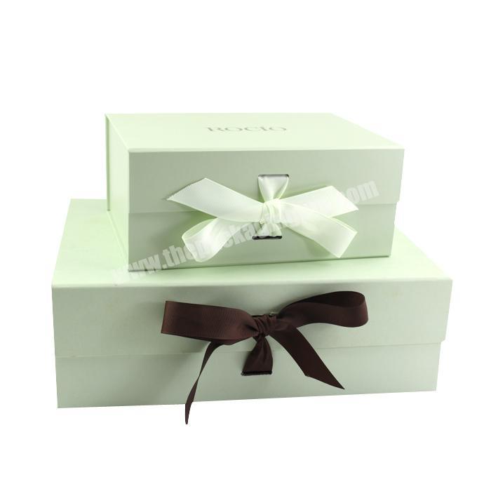 Exquisite Braidmaid White Collapsible Eco Friendly Custom Printed Foldable Cardboard Magnetic Box With Ribbon Handle